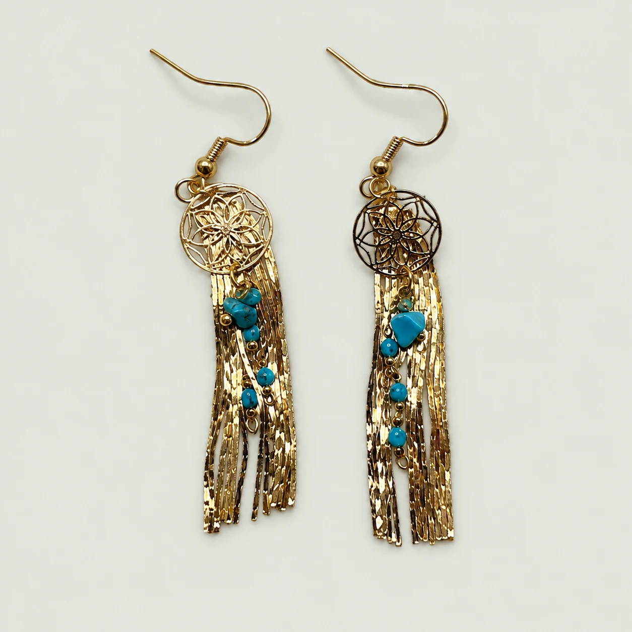 Filigree tassel earrings