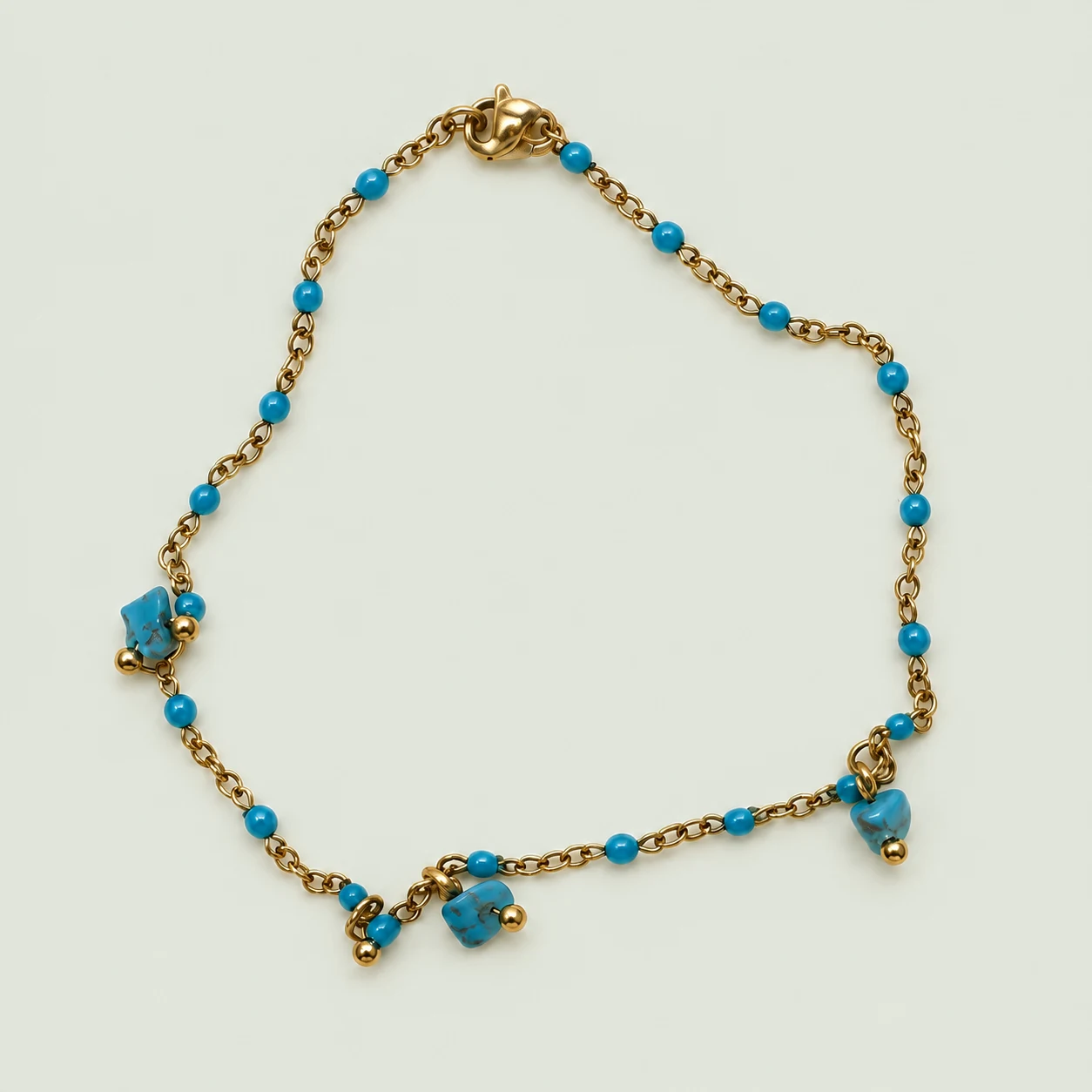 Blue chip & bead chain