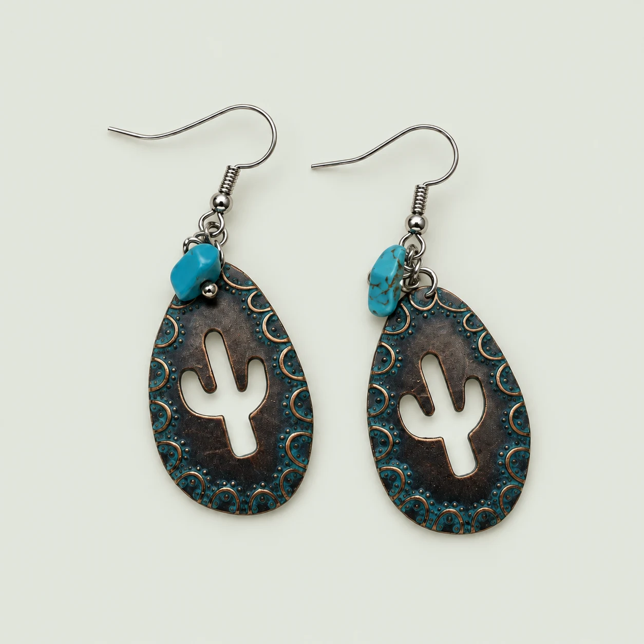 Cactus cutout earrings